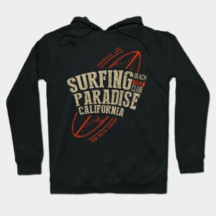 Surfing paradise California surf board Typography Hoodie